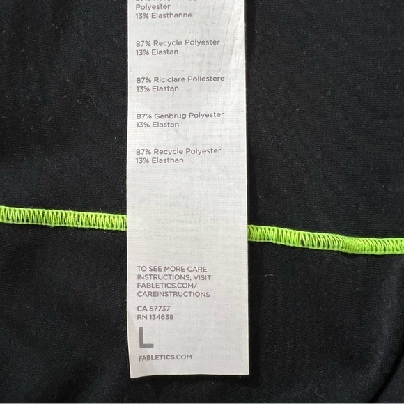 Fabletics black and neon green work out tank. Size large - Picture 11 of 12
